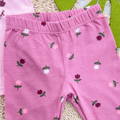 Conj. Blusa Manga Longa Só Floresce Amor Aqui e Calça Legging - Rose e Uva